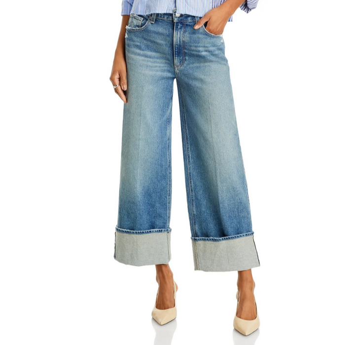 PAIGE Sasha High Rise Ankle Wide Cuff Jeans MSRP $259