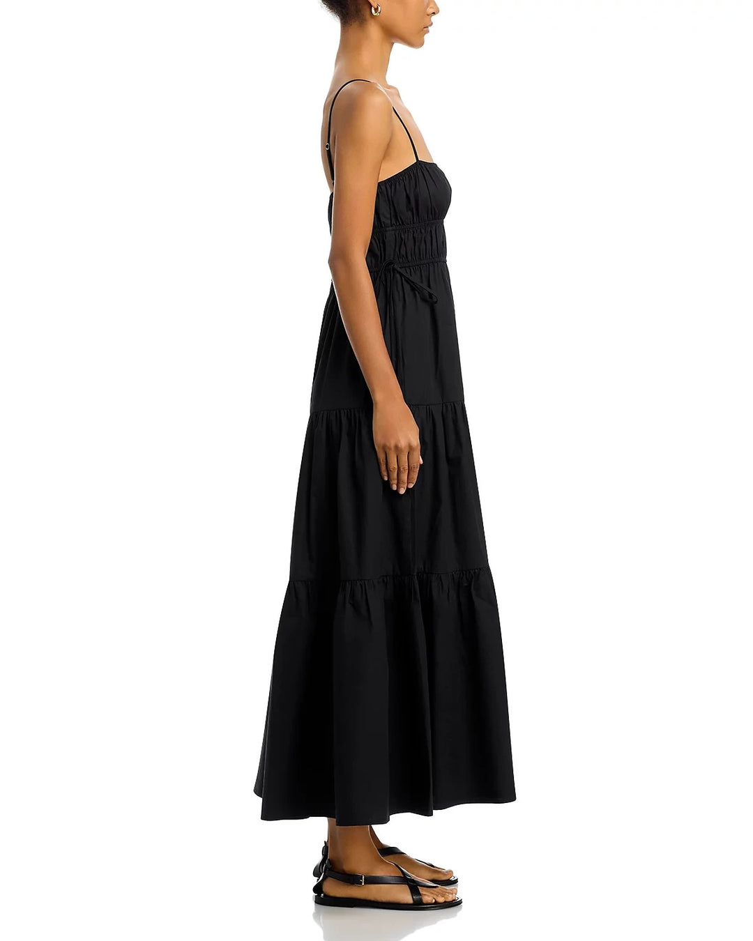 Moon River Shirred Cotton Poplin Midi Dress MSRP $114