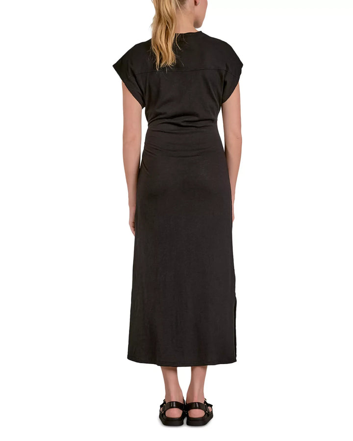 Elan Cap Sleeve Side Tie Midi Dress MSRP $86