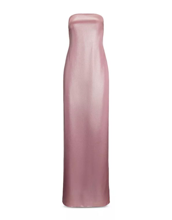 Lauren Ralph Lauren Foiled Charmeuse Strapless Gown MSRP $345