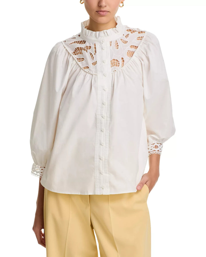 Elie Tahari The Rylan Lace Blouse MSRP $295