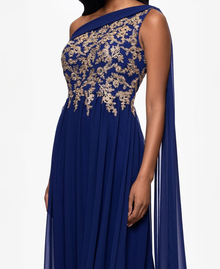 Betsy & Adam Women's Embroidered Off-The-Shoulder Dress MSRP $299