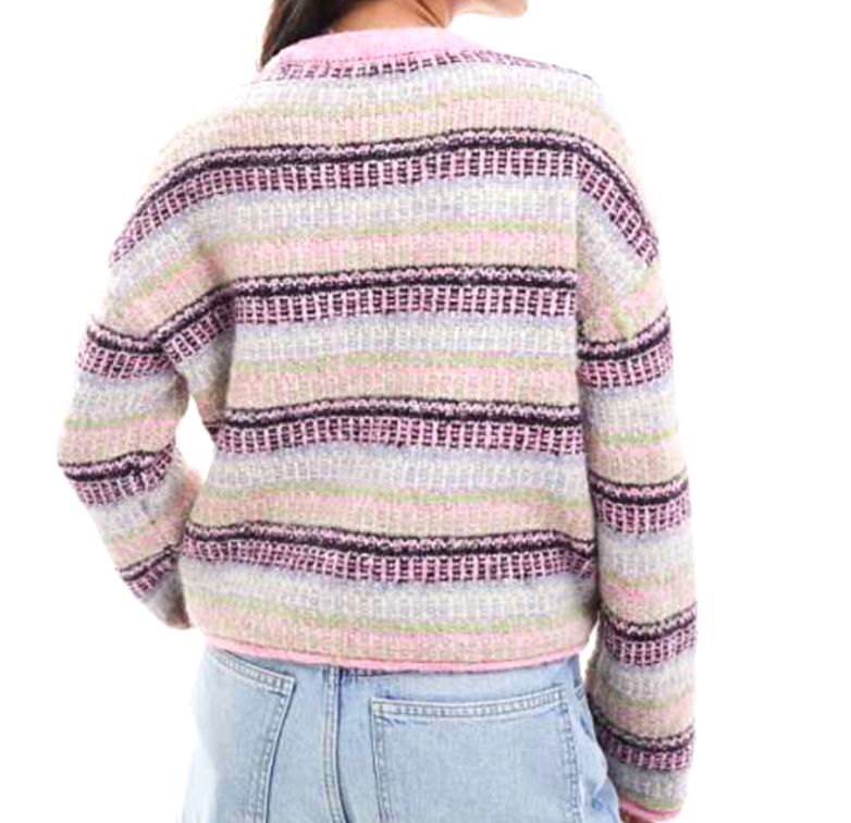 Vero Moda Striped Volume Sleeve Sweater MSRP $62