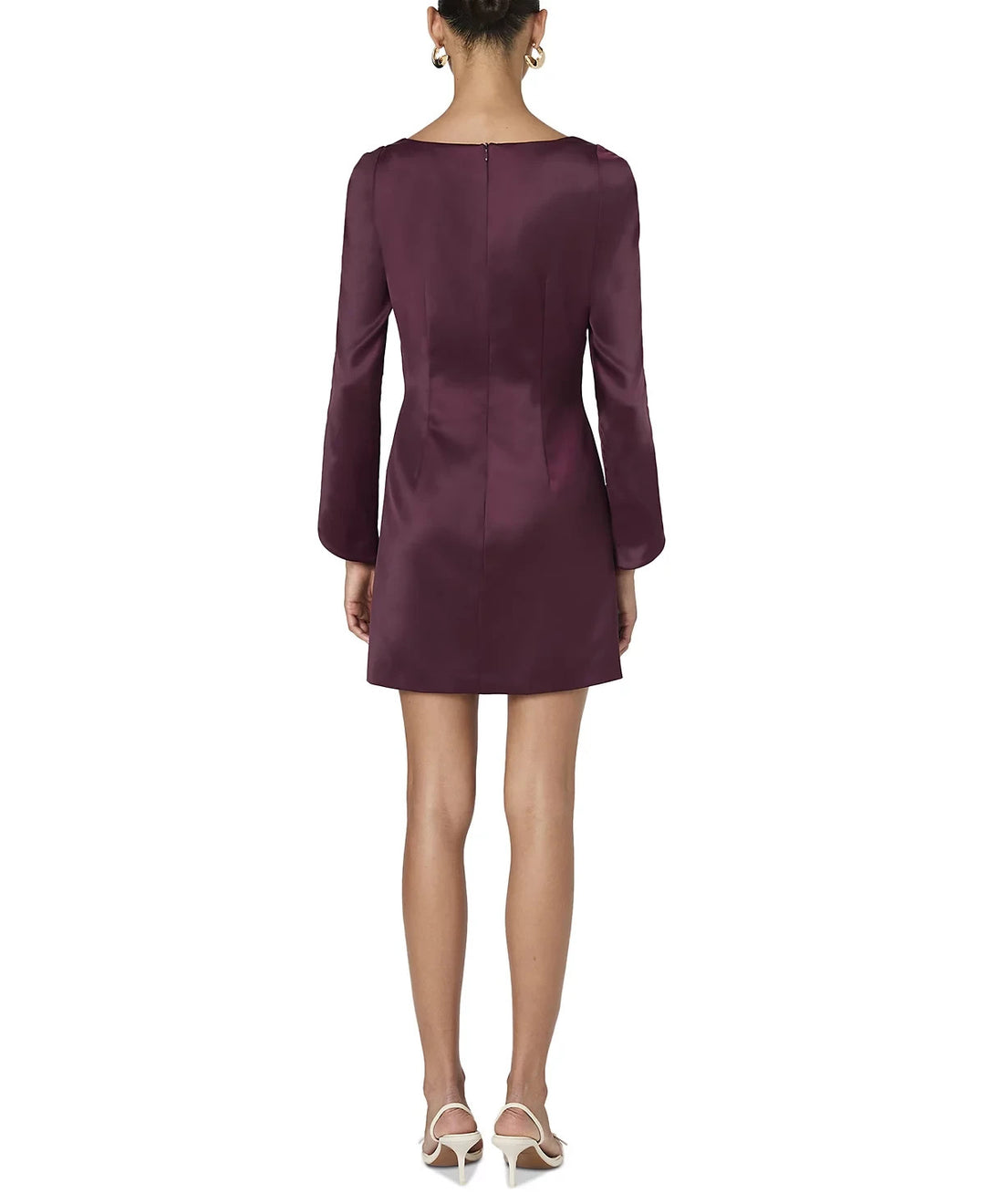 FRENCH CONNECTION Structured Satin Split Sleeve Mini Dress MSRP $158