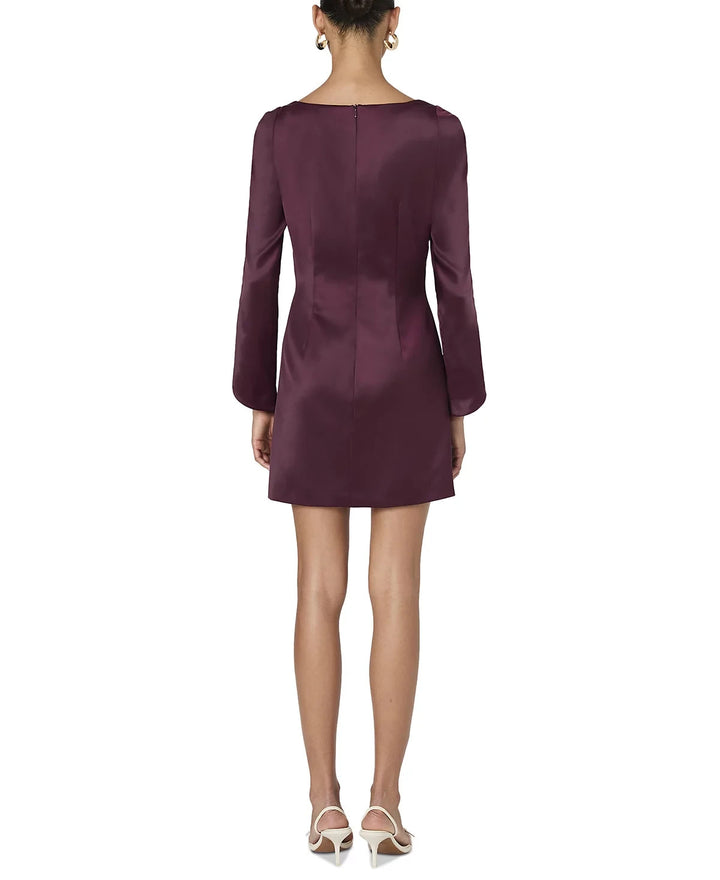 FRENCH CONNECTION Structured Satin Split Sleeve Mini Dress MSRP $158