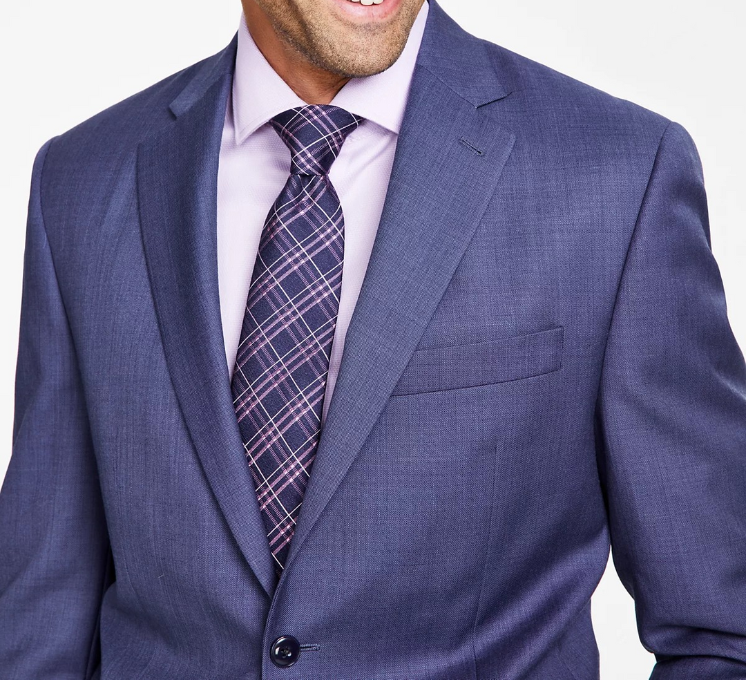 Michael Kors Men's Classic-Fit Wool-Blend Stretch Solid Suit Jacket MSRP $450
