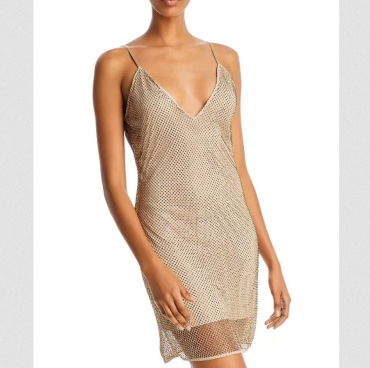 Ramy Brook Lila Studded Mesh Slip Dress $745 # 1B 2227 NEW
