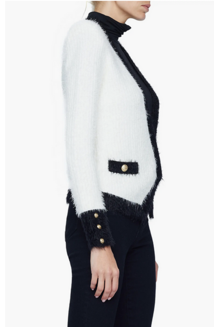 L'AGENCE Georgia Contrast Cardigan Blazer MSRP $475