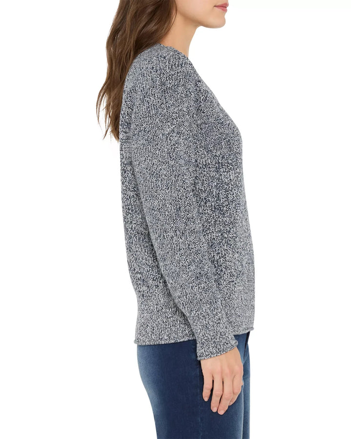 NIC+ZOE V-Neck Shaker Stitch Sweater MSRP $158