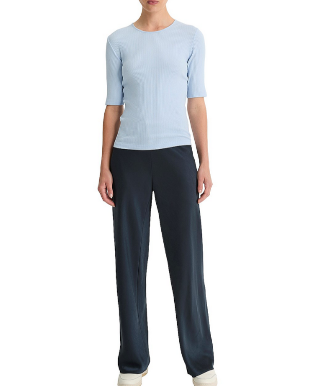 Vince Ribbed Elbow Sleeve Tee MSRP $125