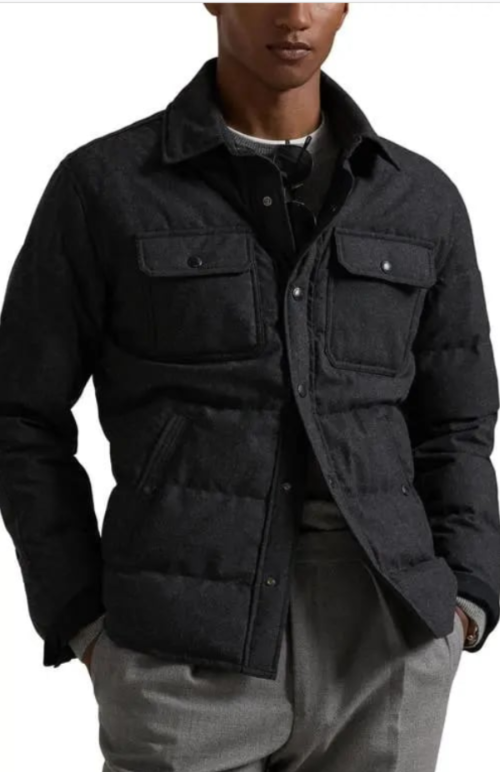 POLO Ralph Lauren Quilted Down Shirt Jacket MSRP $498