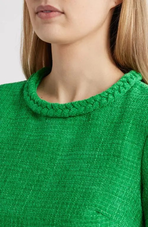 Eliza J Women's Braided Trim Boucle Shift Dress MSRP $158