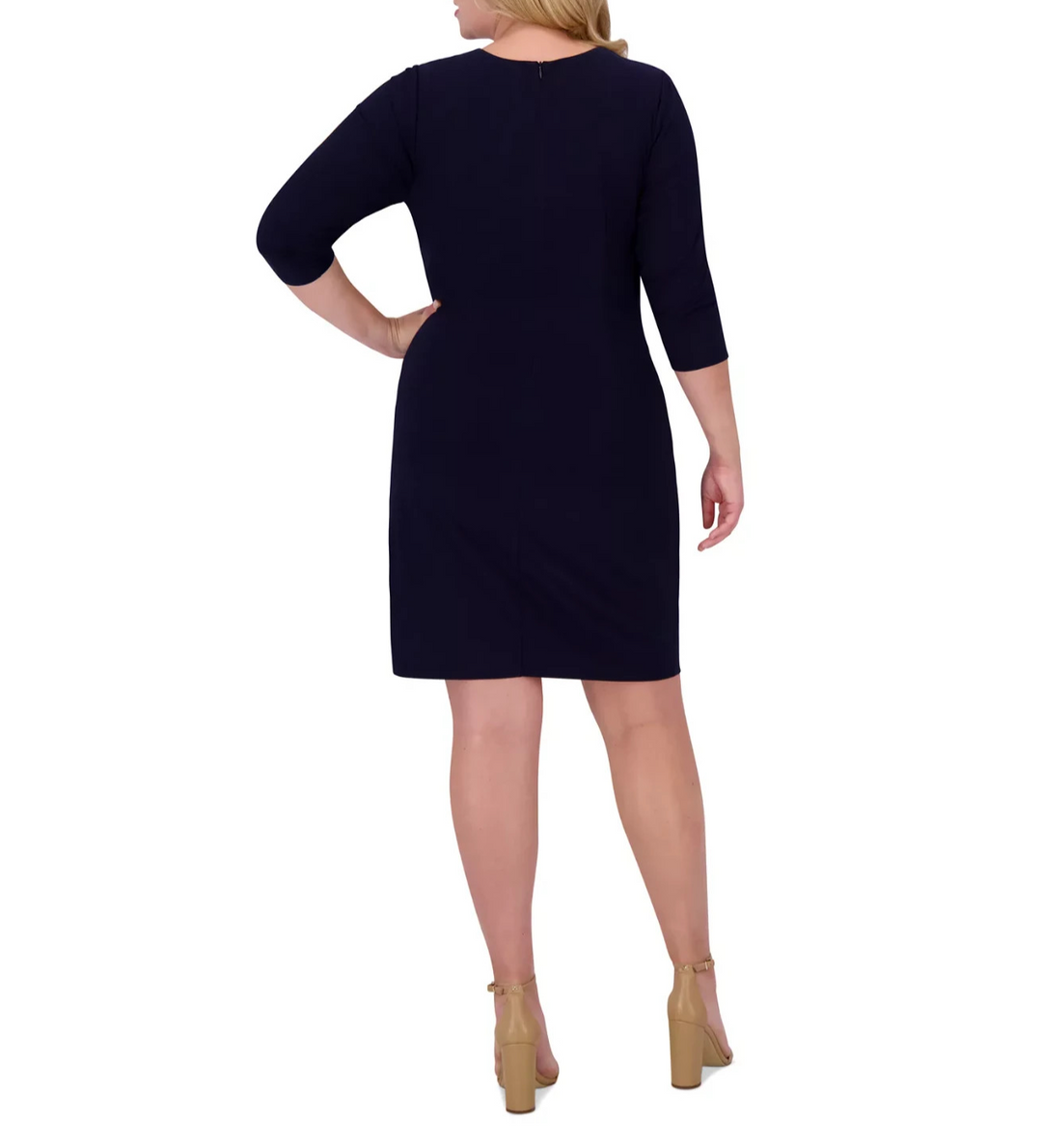 Jessica Howard Plus Size Keyhole-Cutout Gathered-Waist Dress MSRP $ 119