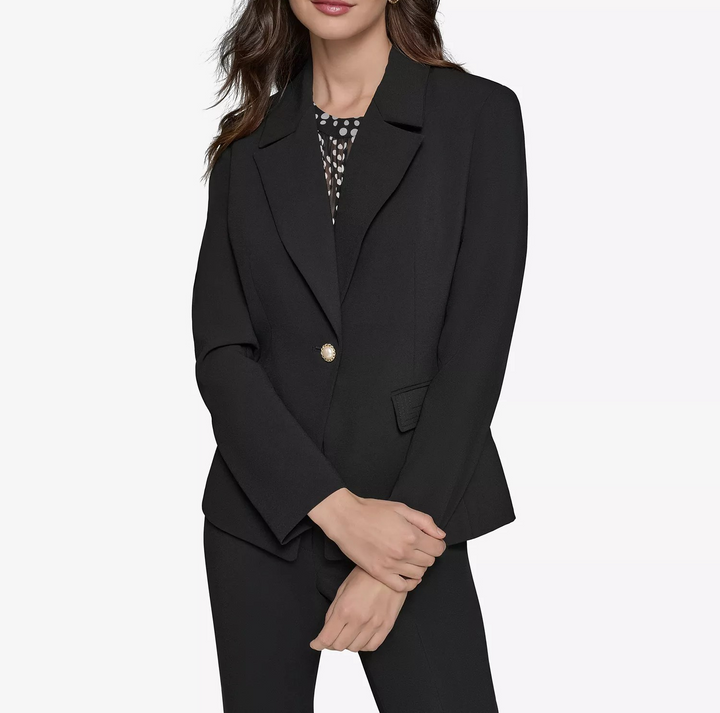KARL LAGERFELD PARIS Women's Notched-Lapel Single-Button Blazer MSRP $169