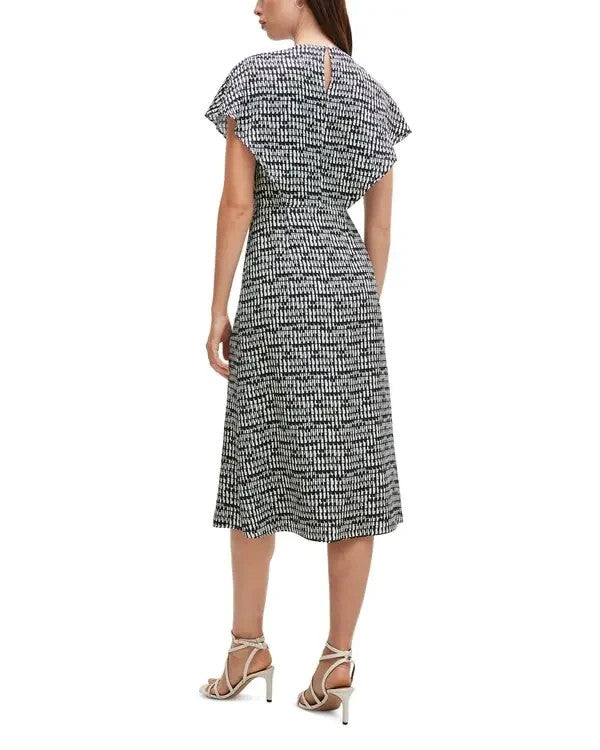 Boss Domicia Printed Draped Sleeve Dress MSRP $ 645
