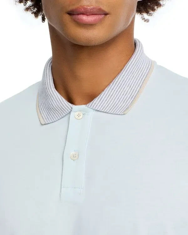 The Men's Store Striped Trim Cotton Polo Shirt MSRP $78