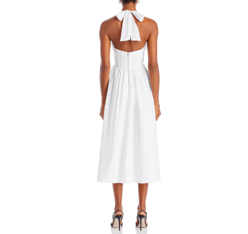 Bardot Kylen Cotton Halter Midi Dress MSRP $169