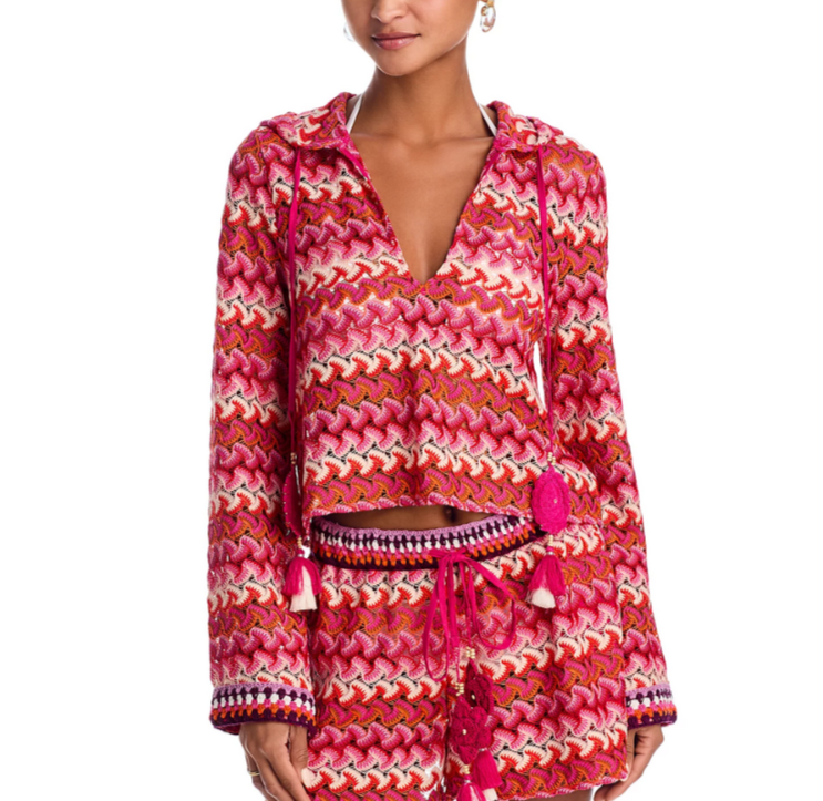 Ramy Brook Cline Cover Up Hoodie MSRP $245
