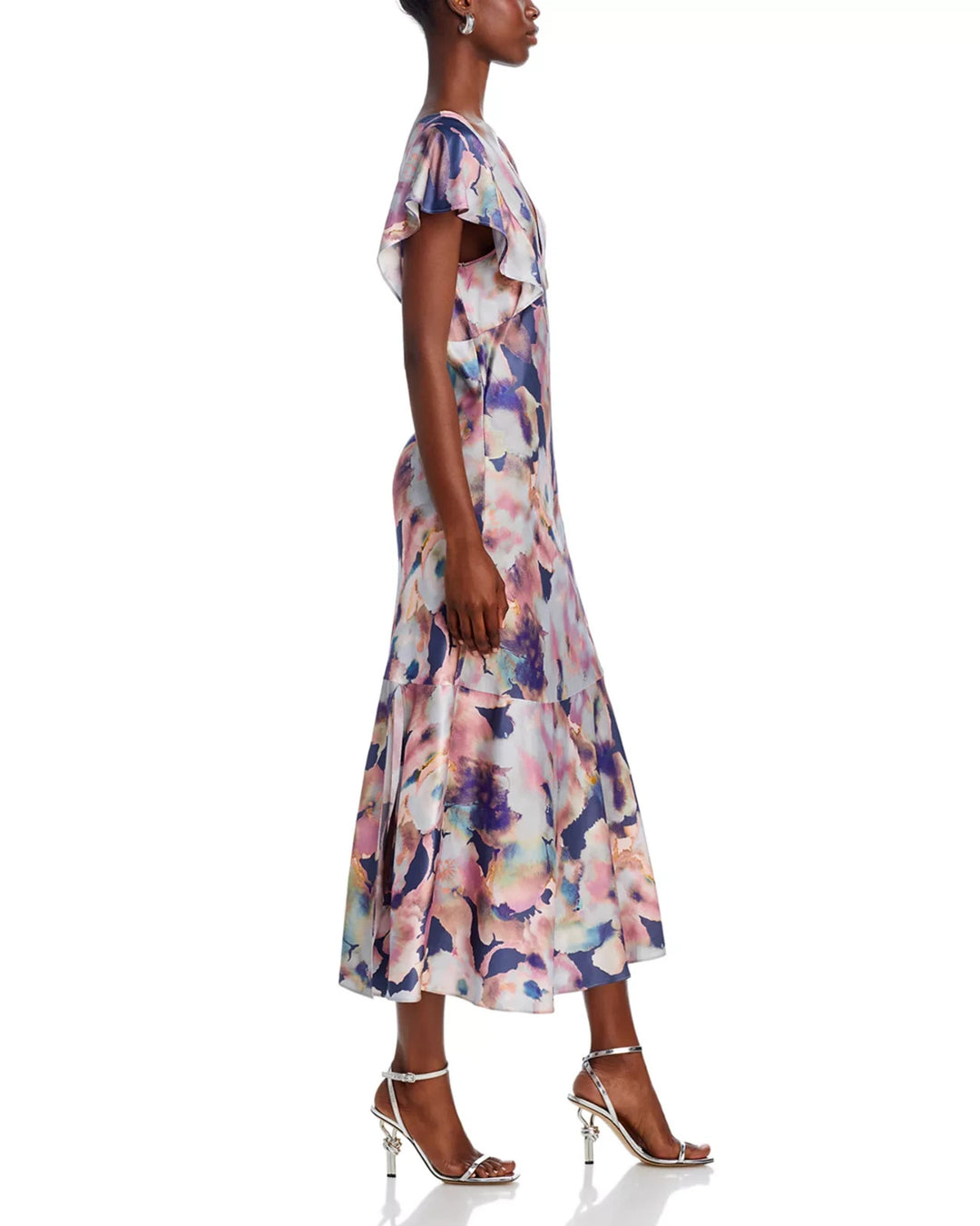Rails Dina Floral Flutter Sleeve Midi Dress