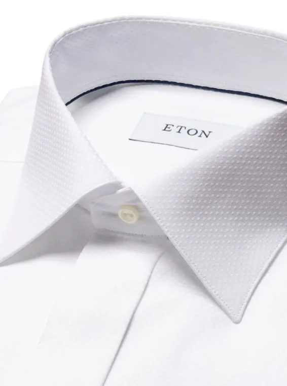 Eton Contemporary Fit Pin-Dot Piqué Formal Shirt MSRP $350