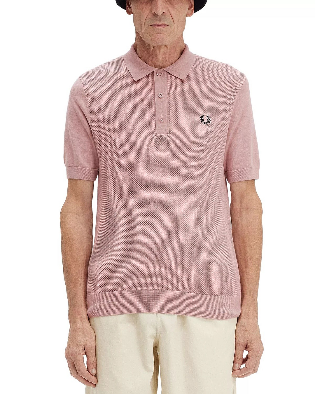Fred Perry Cotton Textured Knit Regular Fit Polo Shirt MSRP $98