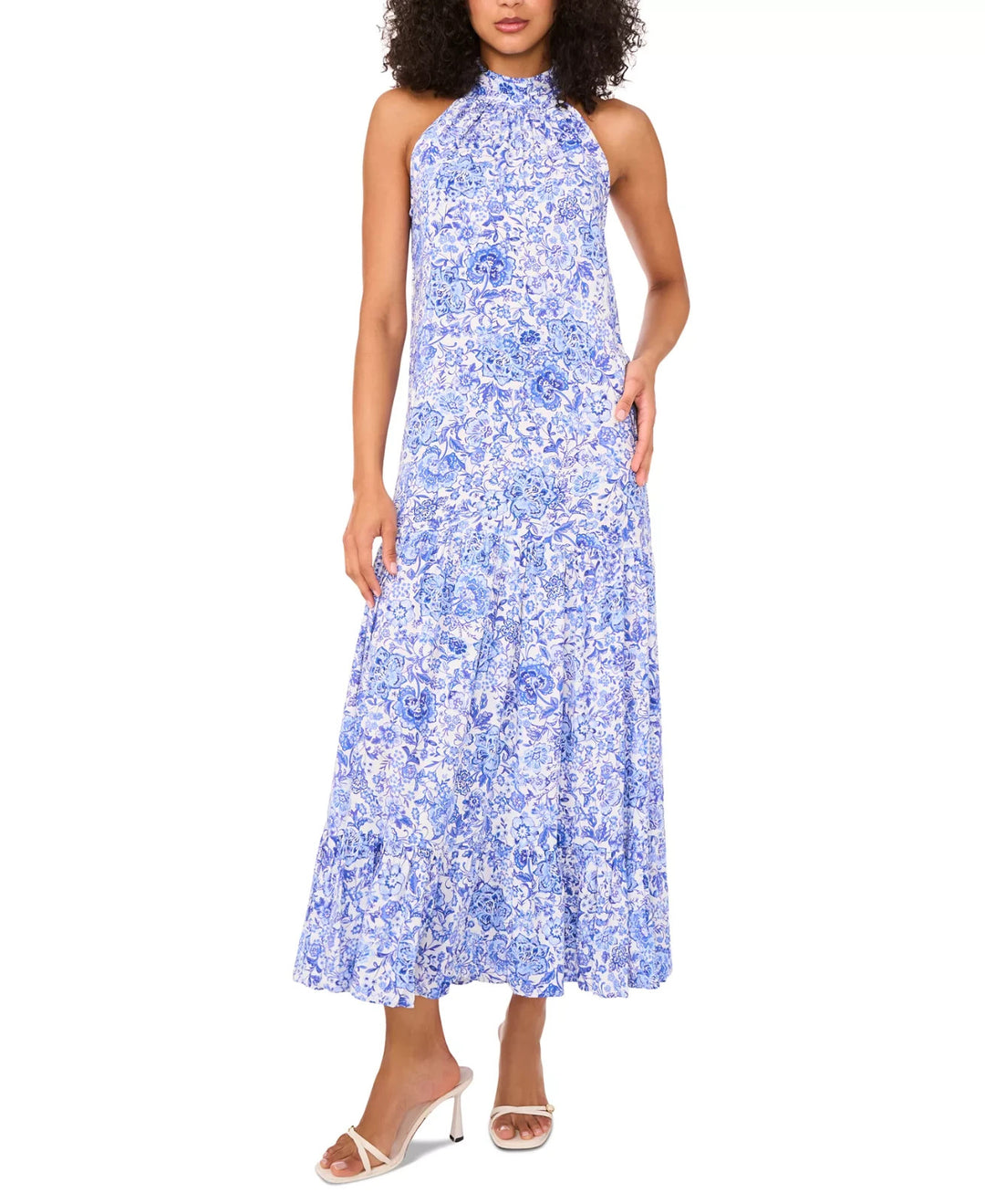 MSK Women's Printed Halter Sleeveless Maxi Dress MSRP $69