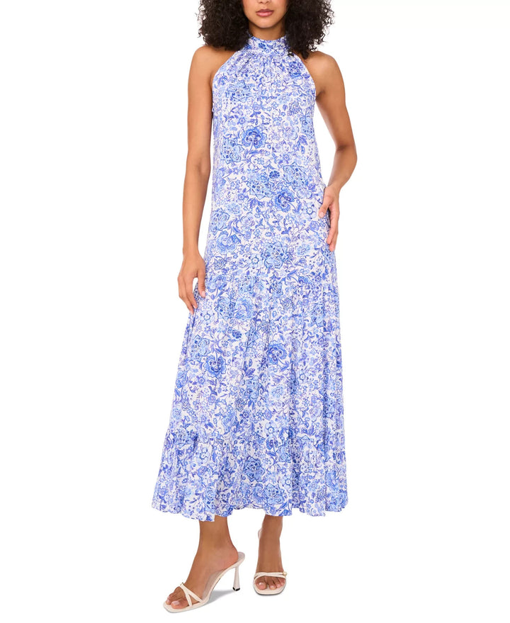 MSK Women's Printed Halter Sleeveless Maxi Dress MSRP $69