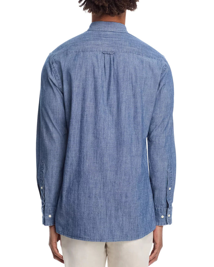 Peter Millar Tamworth Chambray Cotton Stretch Sport Shirt MSRP $165