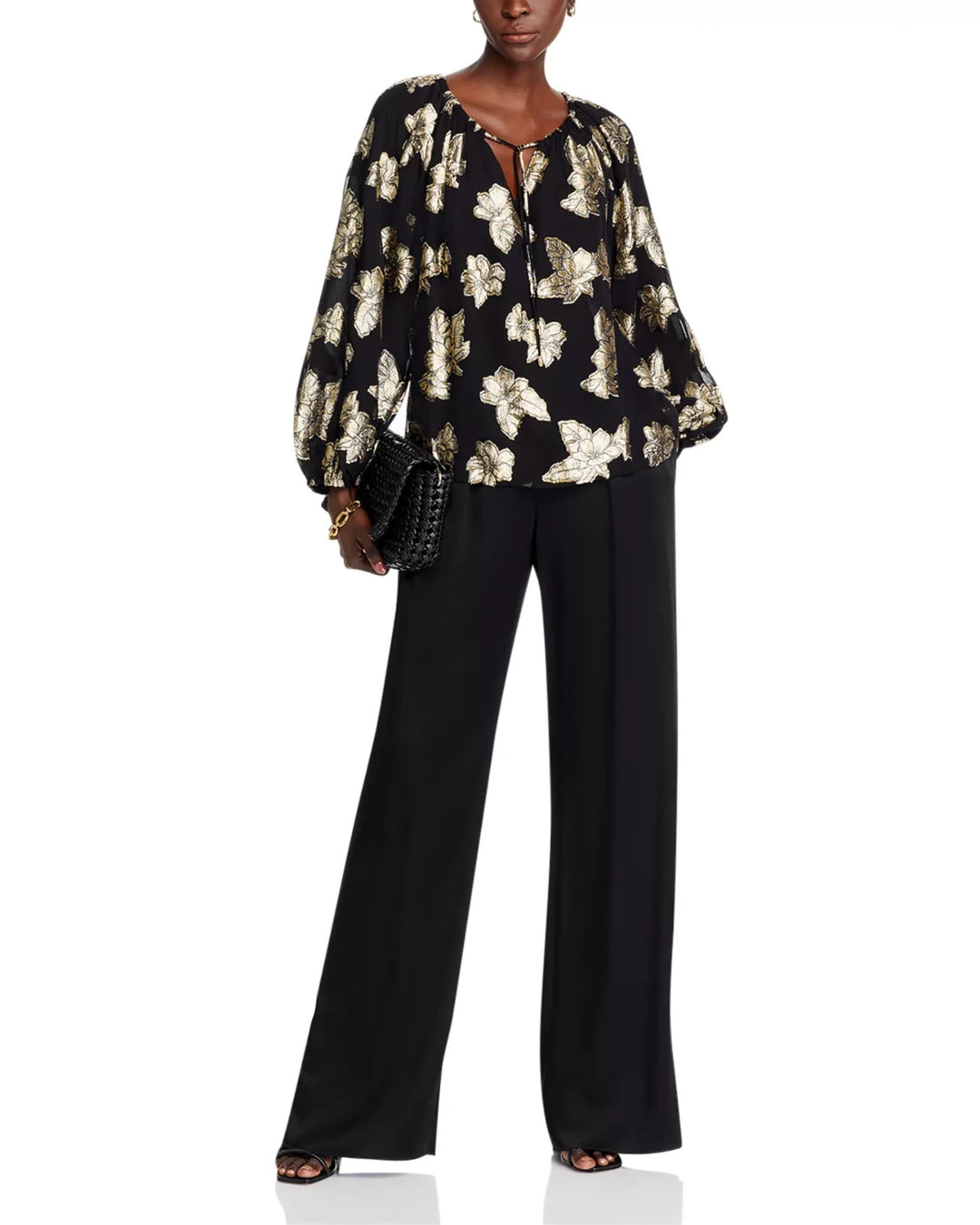 Tommy Bahama Shimmering Shores Tie Neck Blouse MSRP $148