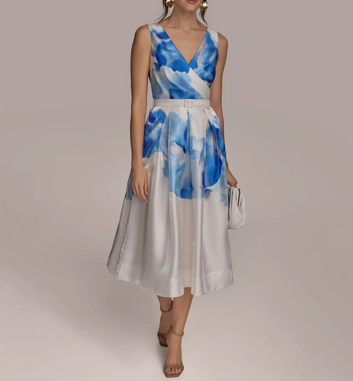 Donna Karan New York Women's Printed A-Line Midi Dress MSRP $259