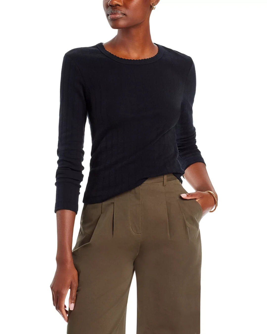LESET Pointelle Tee MSRP $88