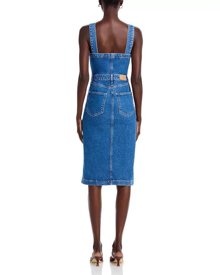 Rails Malibu Square Neck Denim Dress MSRP $248