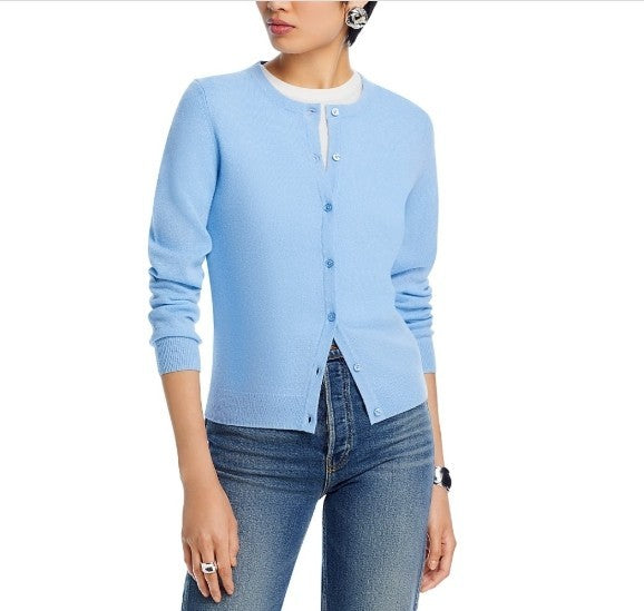 C by Bloomingdale's Crewneck Cashmere Cardigan MSRP $178