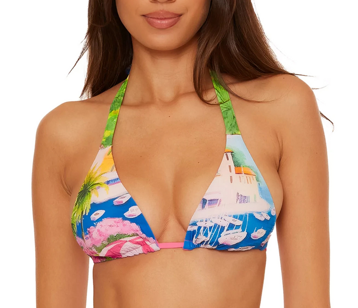 Becca Women's Positano Reversible Triangle Bikini Top MSRP $78