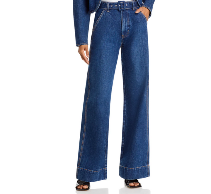 Veronica Beard Taylor High Rise Wide Leg Jeans MSRP $328
