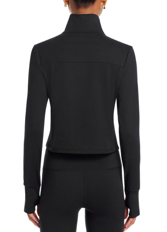 Aqua Cropped Full Zip Mock Neck Jacket MSRP $98