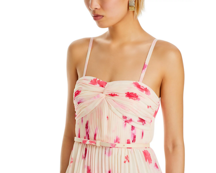 Self-Portrait Pleated Tiered Midi Dress MSRP $510