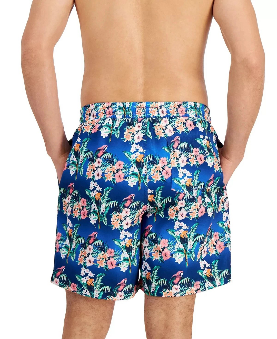 Club Room Men's Bird Tropical Floral-Print Quick-Dry 7" Swim Trunks MSRP $45