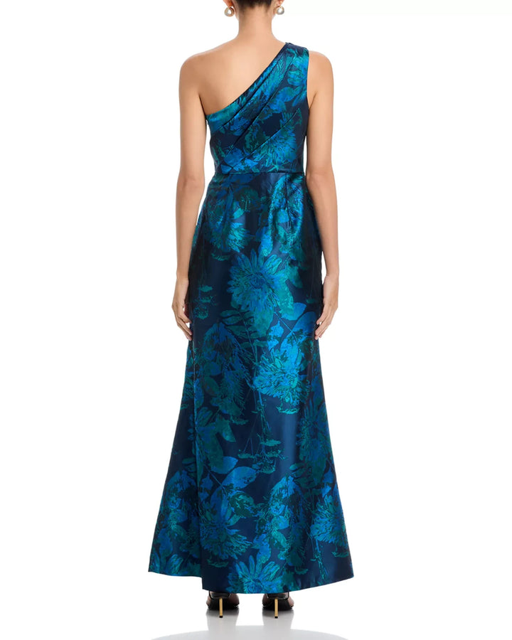 Adrianna Papell One Shoulder Jacquard Gown MSRP $269