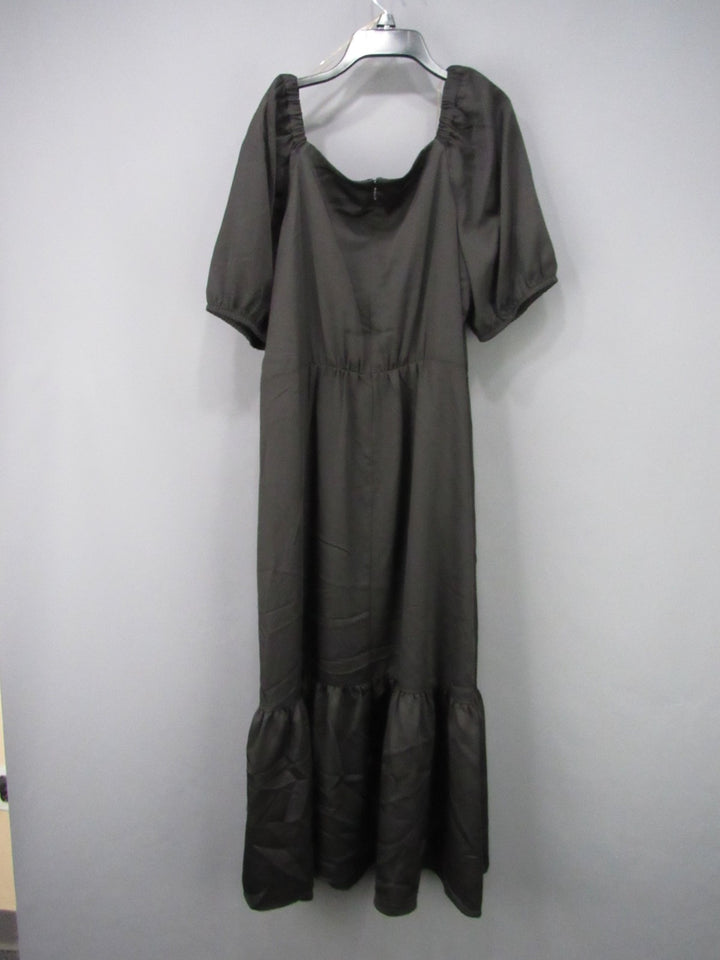 Anne Klein Women's Rhinestone Puff-Sleeve Midi Dress MSRP $139.00
