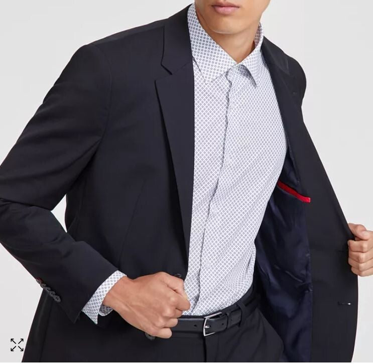 HUGO by Hugo Boss Men's Modern-Fit Solid Wool-Blend Suit Jacket MSRP $398