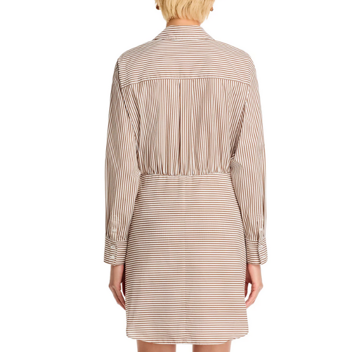 Veronica Beard Roanoke Striped Tie Waist Shirt Dress MSRP $478