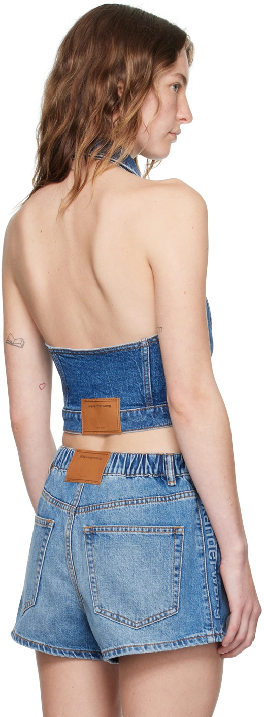 Alexander Wang Women Halter Denim Vest MSRP $325