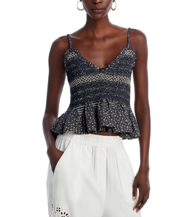 Sea Maia Floral Peplum Top MSRP $295
