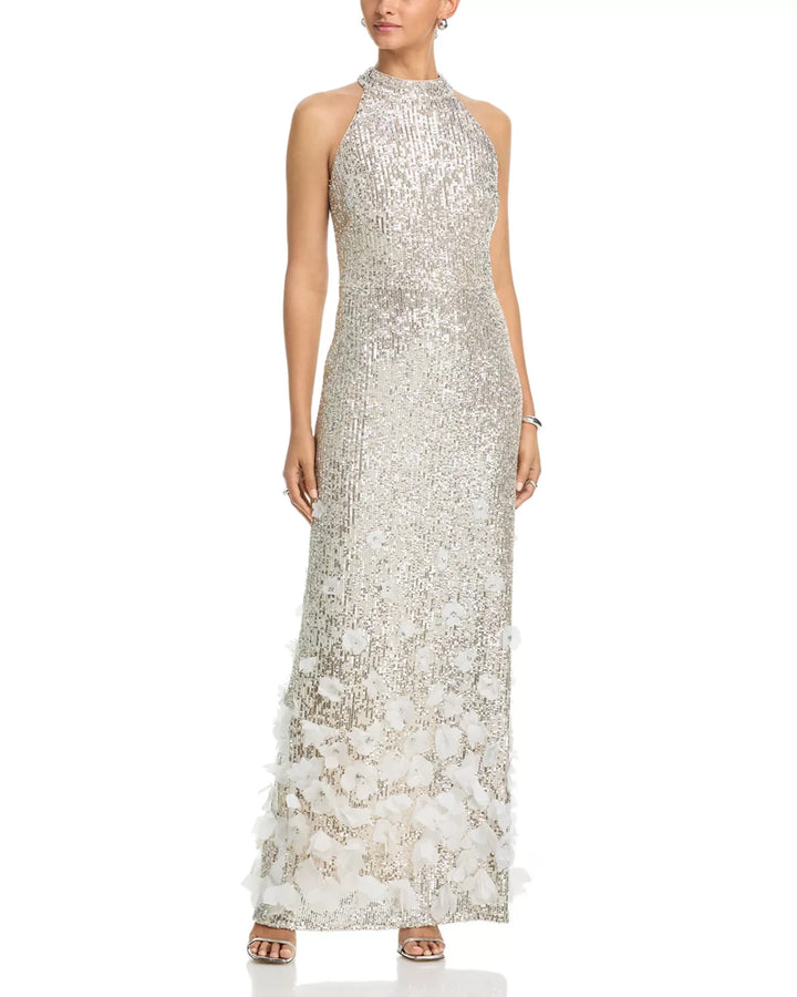Eliza J Women's Sequin 3D Floral Gown MSRP $268