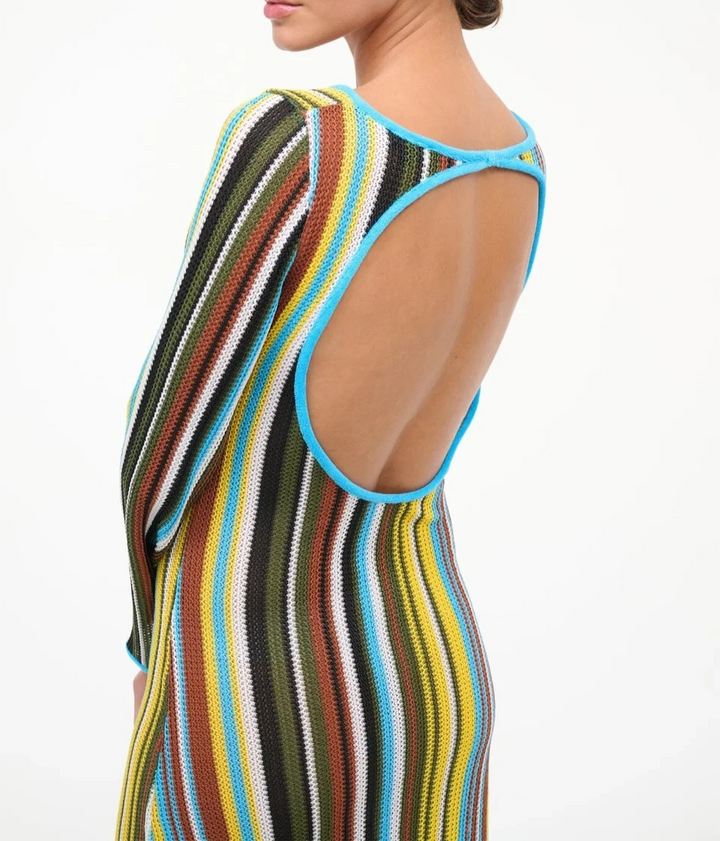 Staud Lorena Dress Skate Stripe MSRP $345