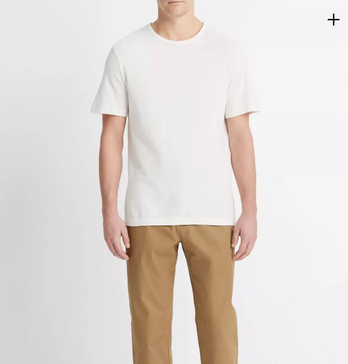 Vince Pima Cotton Piqué Crew Neck T-Shirt MSRP $128