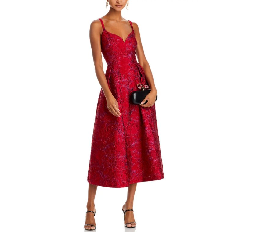 ML Monique Lhuillier Isabela Jacquard Midi Dress MSRP $645