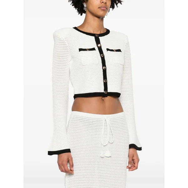 Self-Portrait Crochet Crewneck Cardigan MSRP $510