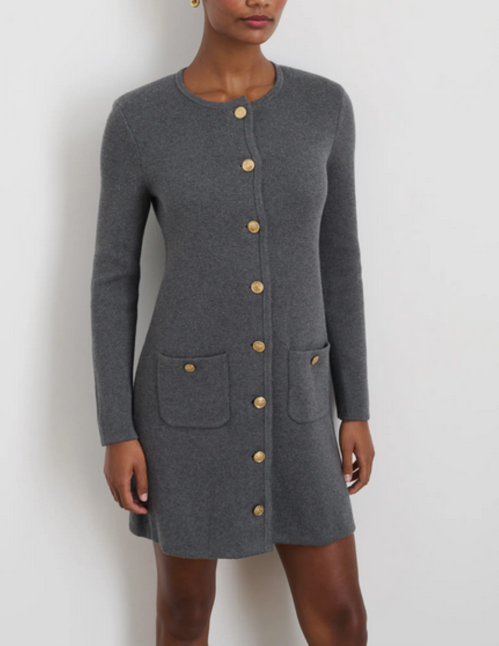 Alex Mill Stella Long Sleeve Cotton & Cashmere Knit Mini Sweater Dress MSRP $275
